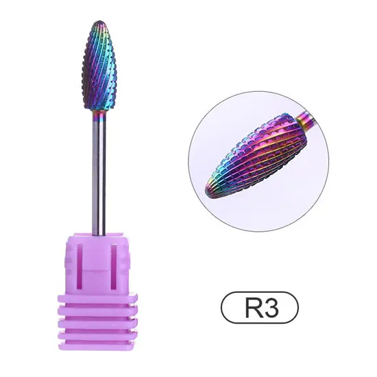 Радужное сверло для ногтей, битовое электрическое сверло, аксессуары, инструмент для маникюра - Цвет: Pattern R3