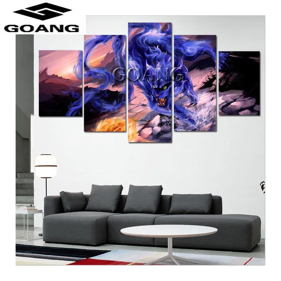 

2018 diy 5pcs/set mosaic full diamond embroidery dragon animals 5d diamond painting cross stitch square drill multi-pictures