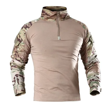 US Army Military Uniform Combat Shirt Men Assault Tactical Camouflage T Shirt Airsoft Paintball Long Sleeve Shirts 1