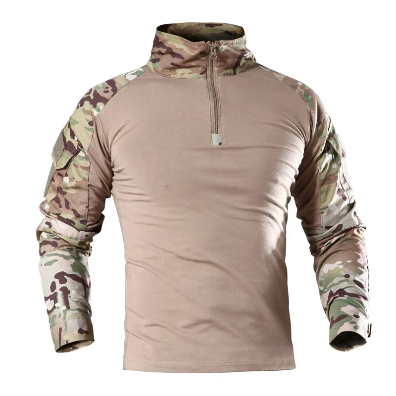 Армия США Военная форма боевая рубашка для мужчин нападение тактический камуфляжная футболка Airsoft Пейнтбол с длинным рукавом футболки