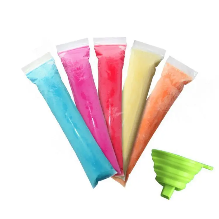 

20pcs/Pack Plastic Popsicle Molds Disposable Self Sealing Frozen DIY Candy Bar With Funnel Ice Pop Bags BPA Free Homemade Tools