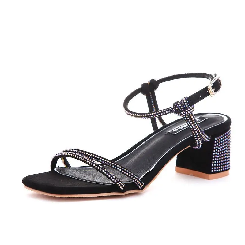 

Fashion 2019 Shoes Women Open Toe Sandals Women Summer Shoe Bling Fashion High Heels Dress Sandals Gladiator String Bead Sandals