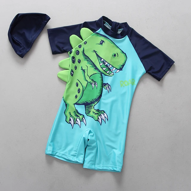 2018 Children Swimsuit Dinosaur Print One Piece Baby Swimwear Boy