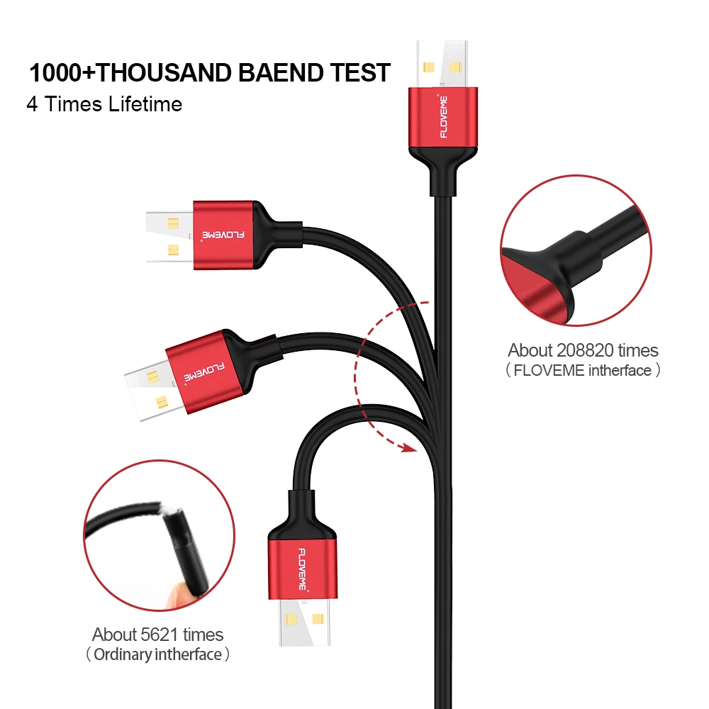 FLOVEME 3 في 1 كابل يو اس بي ل فون سامسونج Xiaomi كابل المصغّر usb كابل نوع C ل كابل شاحن الهاتف المحمول المصغّر usb كابيل