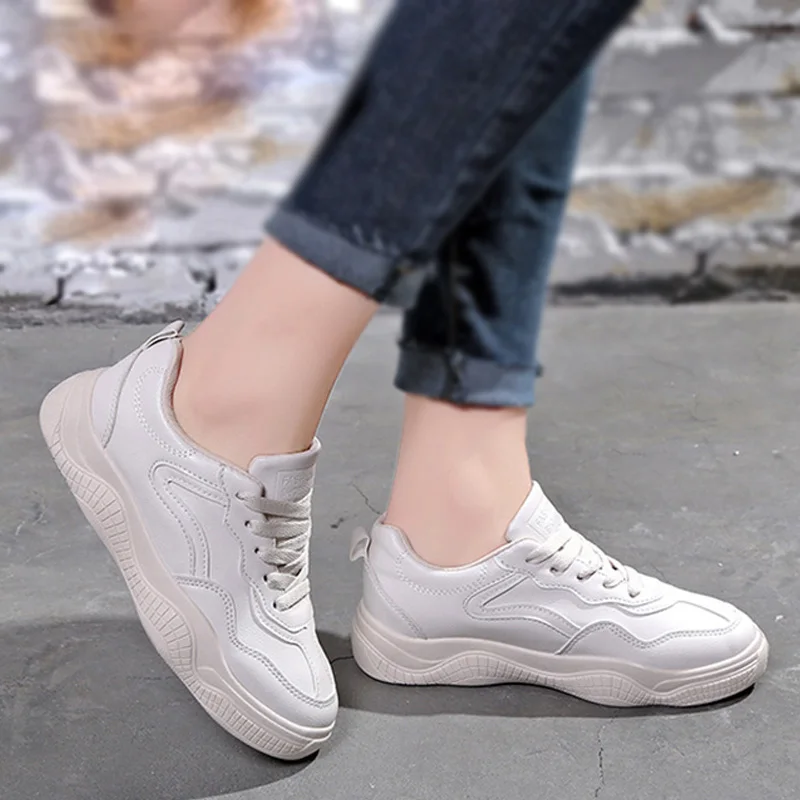 

2019 Women Shoes Women Sneakers Women Vulcanize Shoes Summer Womens Platform Sneakers Fashion Dad Shoes Lace Up White Sneakers