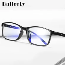 Ralferty-gafas de protección de luz azul para hombre y mujer, lentes de ordenador ultraligeras, graduadas para miopía, color negro, D1827