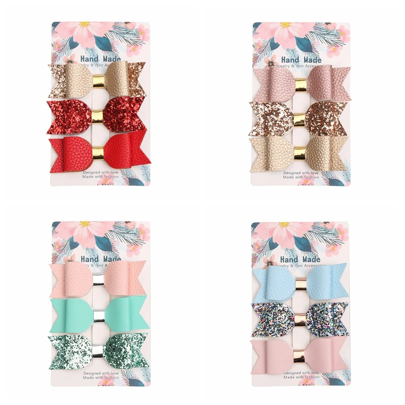 

3Pcs/Set Baby Bows Hair Clips Cute Glitter Princess Baby Girl Hair Clip Barrettes Hair Accessories Girls Hair Band
