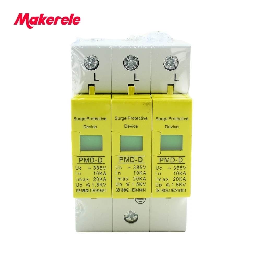 

SPD 3P 10KA~20KA ~385VAC House Surge Protector Protective Low-voltage Arrester Device