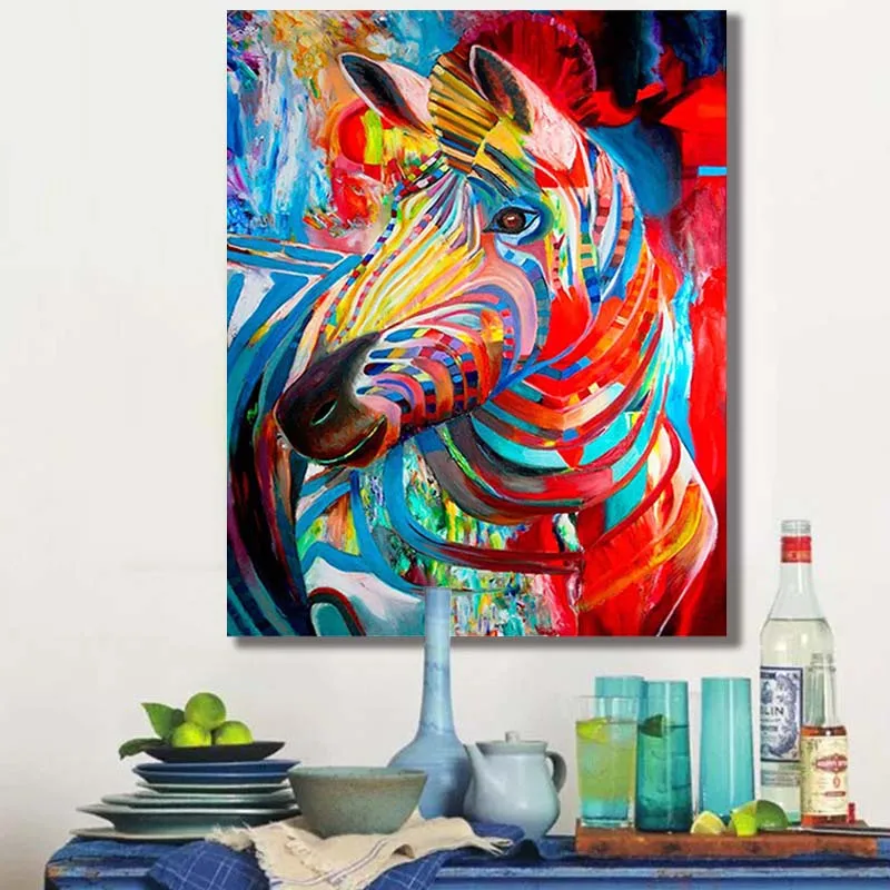 Billig Farbe durch zahl kunst malerei durch zahlen Tier zebra malerei studie dekoration malerei erwachsene hand gemalt dekompression