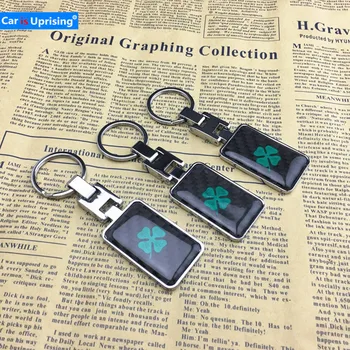 

1pcs high quality carbon fibre Keychain Keyring for Alfa Romeo 147 156 166 159 GT Giulietta Stelvio Giulia Clover Car Sticker