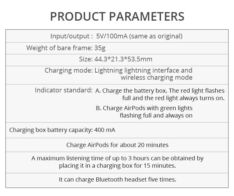 Беспроводная зарядная коробка для Airpods Apple, Bluetooth наушники Airpods, зарядное устройство для дома, идеально подходит для Apple, гарнитура, беспроводное зарядное устройство