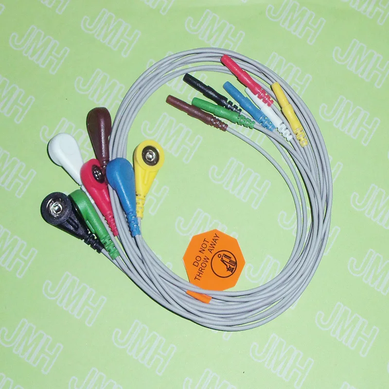 1 5 Din EKG/ECG кабель Holter 7-Lead snap leadпровода. |