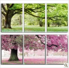  Available Factory Sale Cross Stitch Kit Embroidery Package Printed Fabric Green Tree Or Pink Tree Choose one 