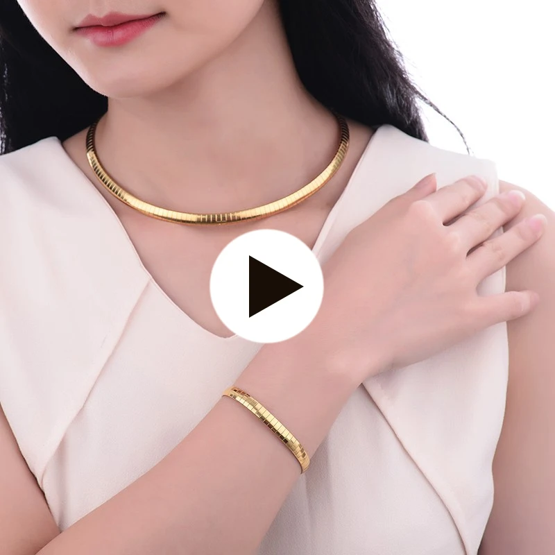 Baoyan модные 316L Нержавеющая сталь змея цепи золотые Цвет колье Цепочки и ожерелья