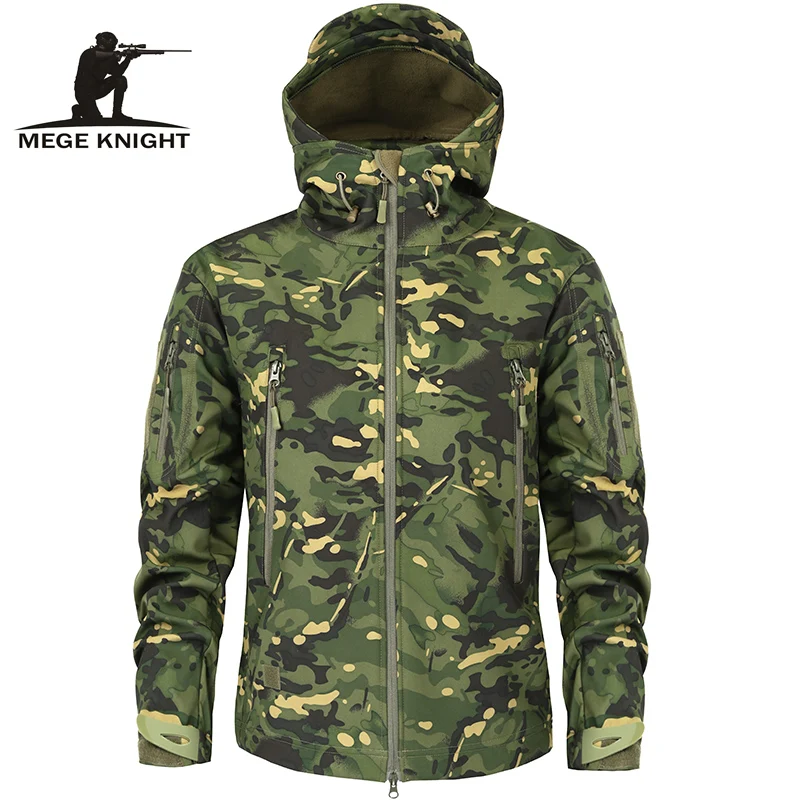 Best Mege Shark Skin Soft Shell Military Tactical Jacket Men Waterproof Army Fleece Clothing Multicam Camouflage Windbreakers 4XL