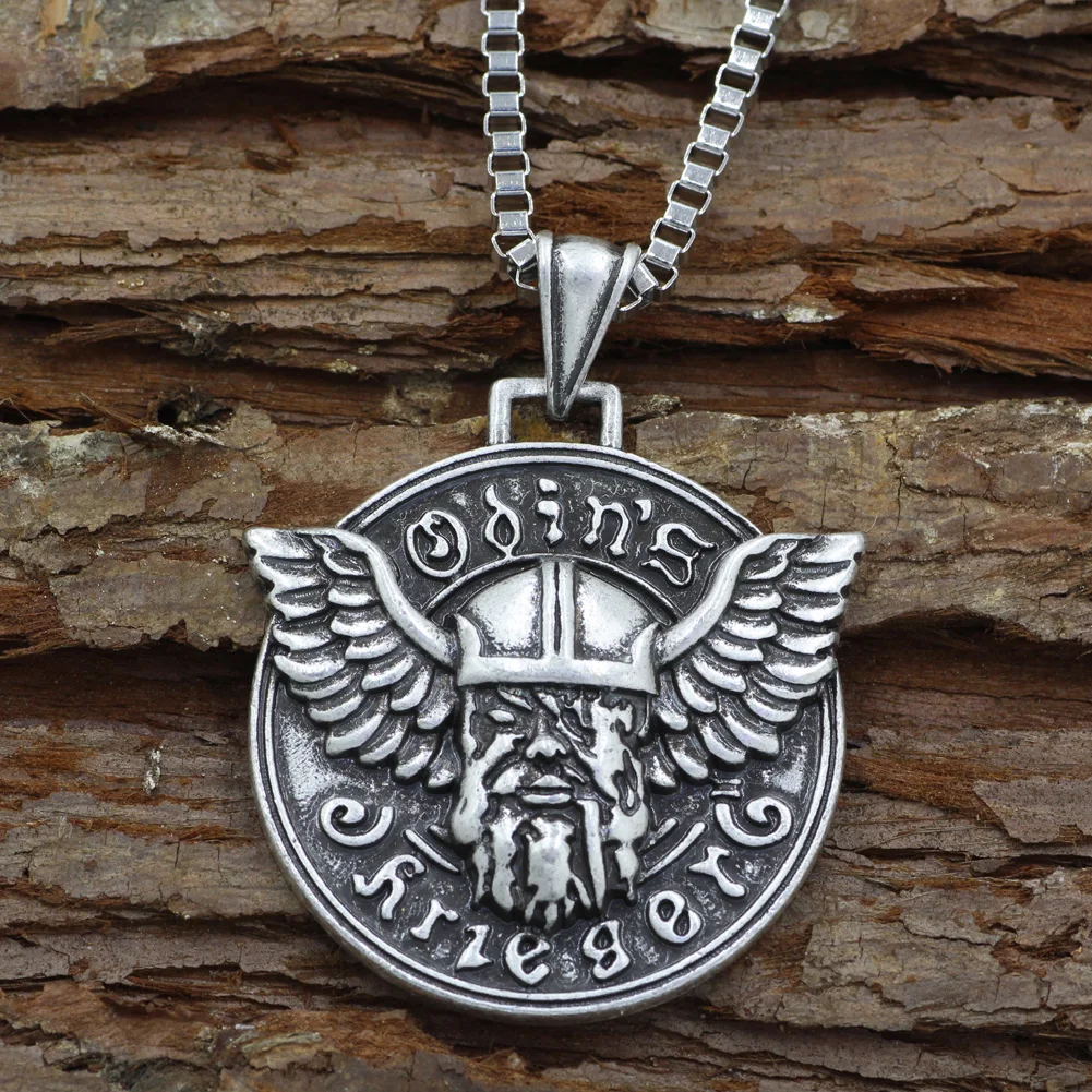 Mens Norse God Viking Odin Pendant Necklace Amulet Jewelryin Pendant