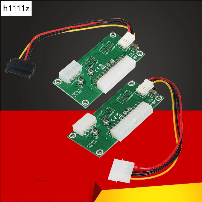 Newest PC Desktop ATX 24Pin Dual PSU Power Supply Sync Starter Extender Cable for Bitcoin Mining Expanded Ded With Manual Switch