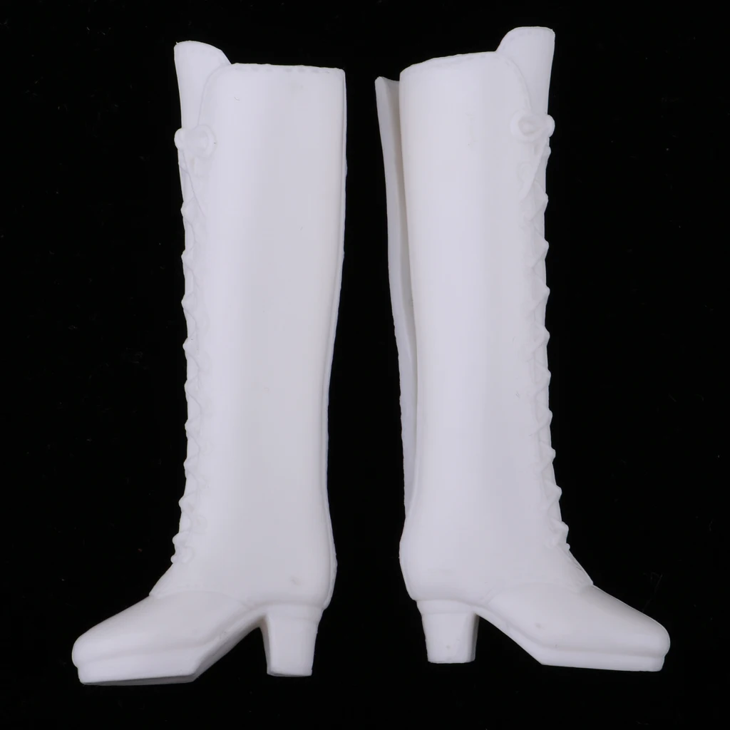 Fashion Plastic Boots Rainshoes Shoes for 12inch Girl Doll for DOD Dollfie 1/6 BJD Doll Outfit White Dolls Accessory