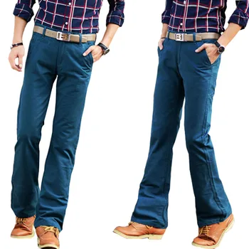 

2020 Spring Summer Autumn Casual Flare Leg Boot Cut Jeans Men Slim Jeans High Fashion Men's White Jean Trouser Size 27-38