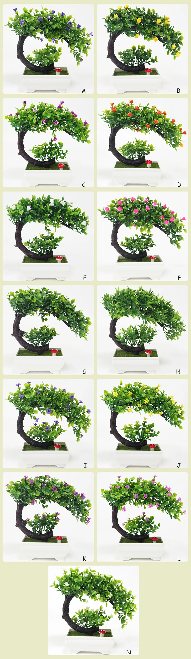 JAROWN Artificial Plants Fake Flower Bonsai Home Decoration Flores Simulation Plastic Potted Plant Wedding Decorations Gift (32)