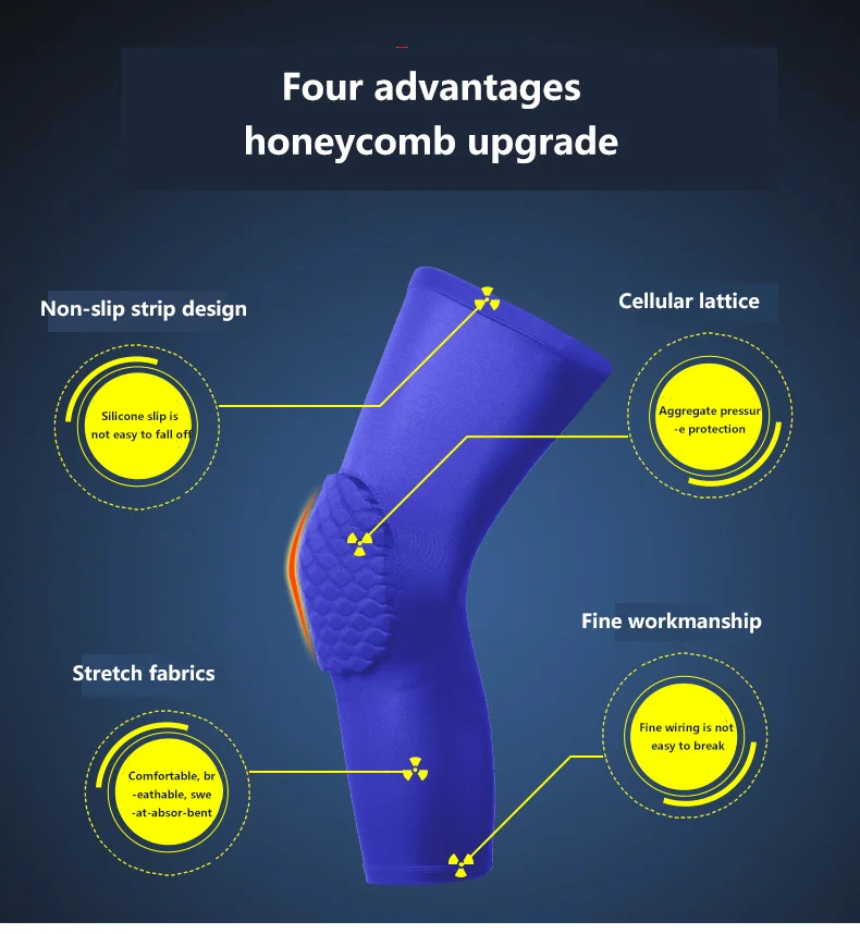 1 шт. наколенник для баскетбола соты столкновения эластичный бандаж на колено поддержка дышащий компрессионный защитный механизм наколенник пена ноги