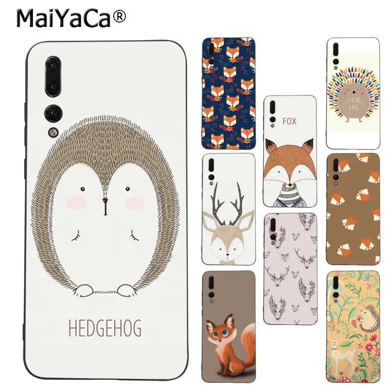 MaiYaCa Deer Cartoon Animals Fox Deer Hedgehog phone case for Huawei Mate10 Lite P20 Pro P9 P10 Plus Mate9 Honor9 10 View 10