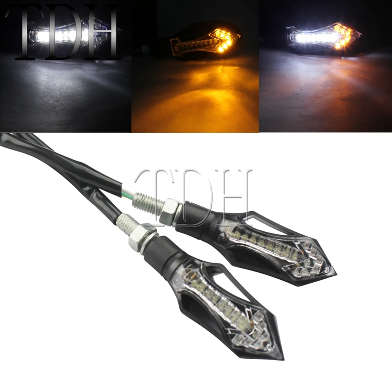 

Motorcycle Amber White LED Turn Signal Light Hatch Indicator Daytime Running Lamp Flasher Scooter Dirt Bike For Honda Yamaha