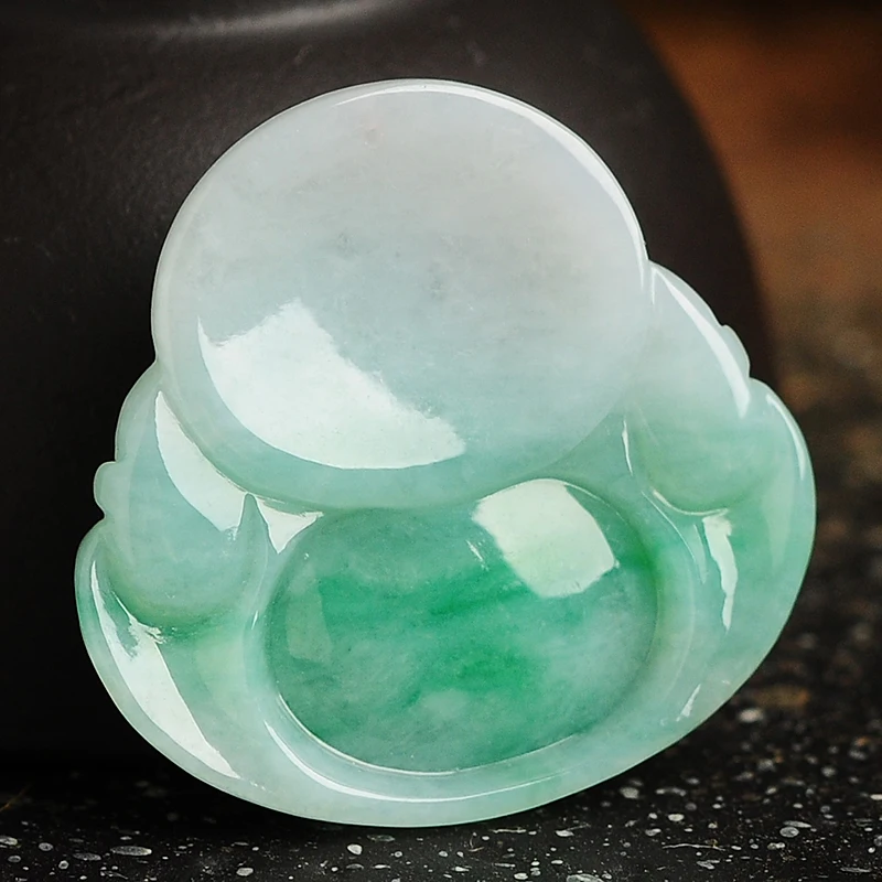 Женская подвеска с белым нефритом Qingyang зеленым кулон со смайликом Будды|jade