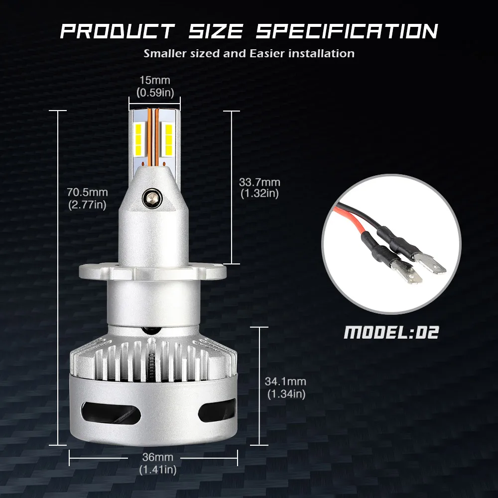 NOVSIGHT автомобильные аксессуары проектор фары H7 Led H11 H8 9005 9012 D1 D2 90 W 12000LM 6500 K белый авто фары противотуманные лампочки