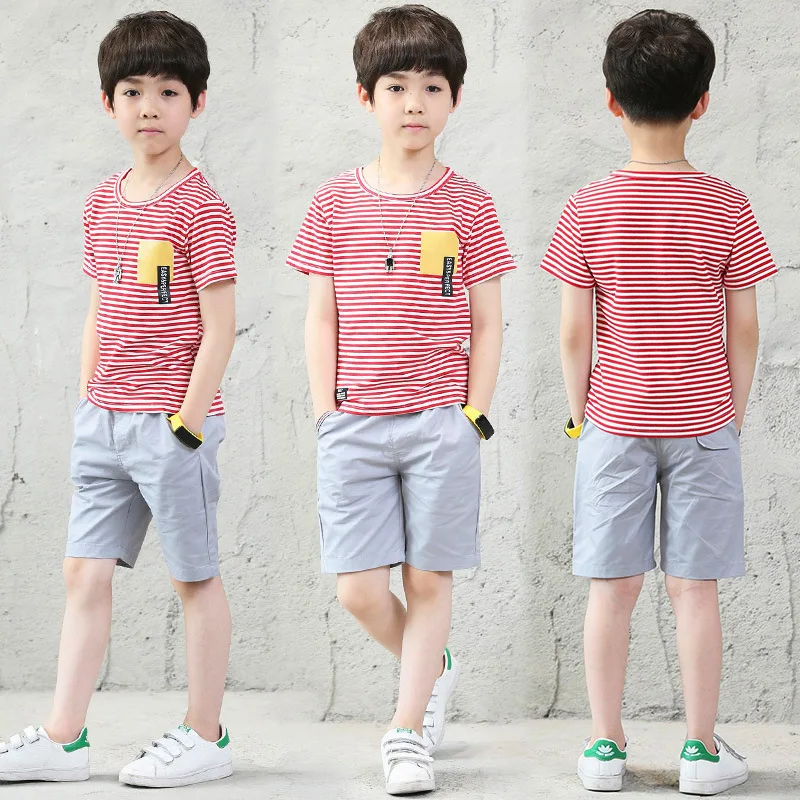 

Big children's clothing boy summer suit 2019 children's T-shirt suit 9565
