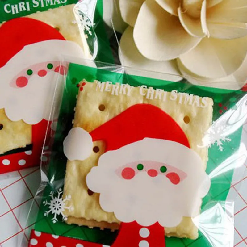 Aliexpress.com : Buy 100PCS Christmas Santa Claus Cookie Packaging Bags