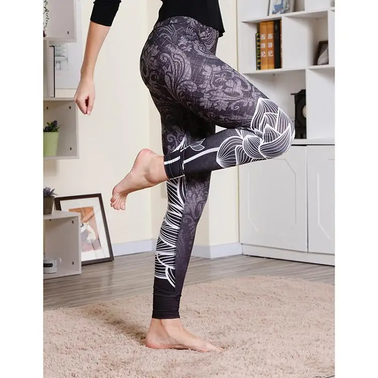 Sport Leggings For Fitness Yoga Pants Sportswear Women Gym Leggins Print Athletic Black High Waist Yoga Leggings Gym Mujer Spor  
