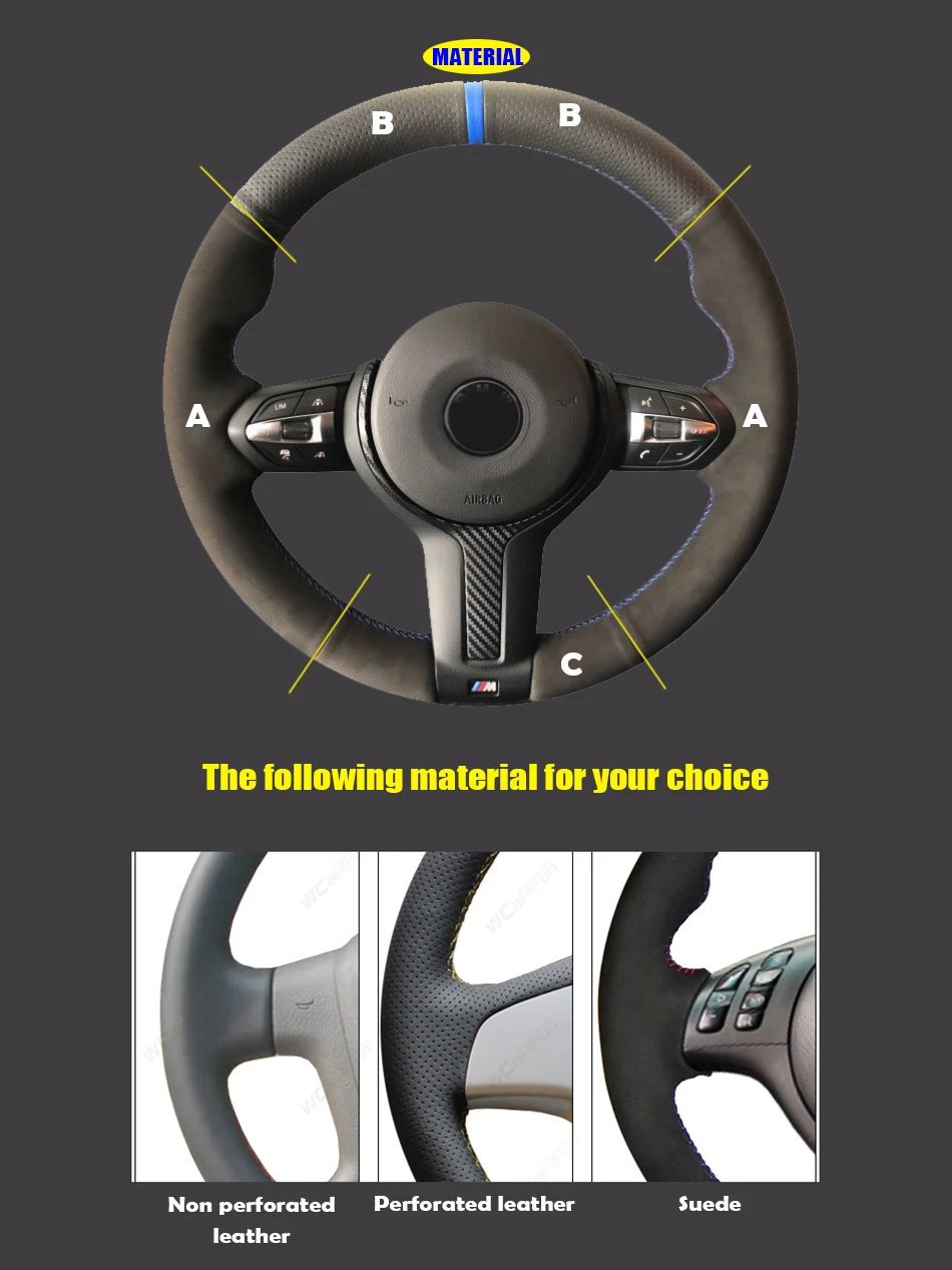 Steering Wheel Cover for BMW M3 M4 2014 2015 2016 F31 428i F30 320d 328 330i