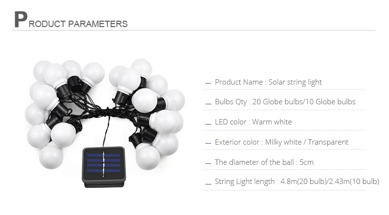Атмосферу ночника 10/20 светодиодный глобусная лампочка Солнечный Мощность строка светильник s Фея светильник на открытом воздухе гирлянда патио, свадьбы, Рождества, светильник