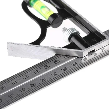

MIRUI Stainless Steel Adjustable Ruler 30 cm Combination Level Gauge Square Angle Metric Ruler School Stationery Office Supplies