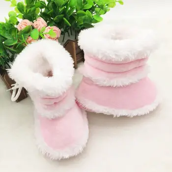 

Factory Price! Winter Baby Girls Snow Boots Infant Solid Lace Up Shoes Prewalker Anti-slip Boots 0-18 Months