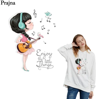 

Prajna Music Girls Heat transfers Enjoy The Little Thing Litter Patches Ironing Vinyl Stickers On Baby Clothing DIY Accessories