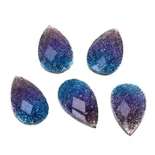 Doreen Box Resin Embellishments Findings Teardrop Multicolor Glitter Faceted 13mm(4/8″)x 8mm(3/8″),100 PCs 2015 new