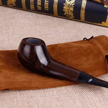 Короткий тип ручной работы табачная трубка из черного дерева прочная курительная трубка с аксессуары для курения портативная деревянная труба