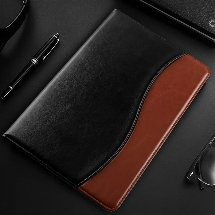 Чехол для iPad 9,7 /, смарт-чехол с мультиуглом обзора Folio Stand с карманом и функцией автоматического пробуждения/сна для iPad - Цвет: Black-Brown