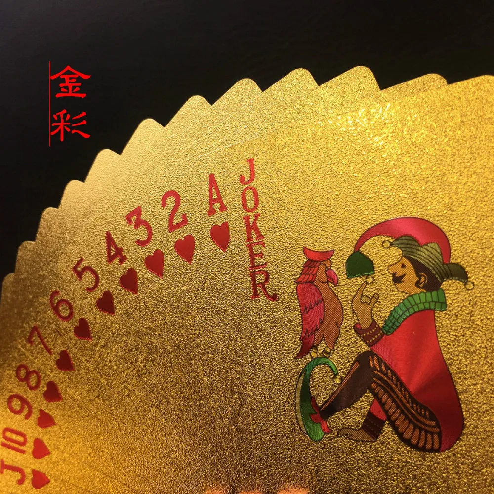 Тиран золотой фольги Золотой играющий дракон карты Водонепроницаемый PET/ПВХ пластик покер
