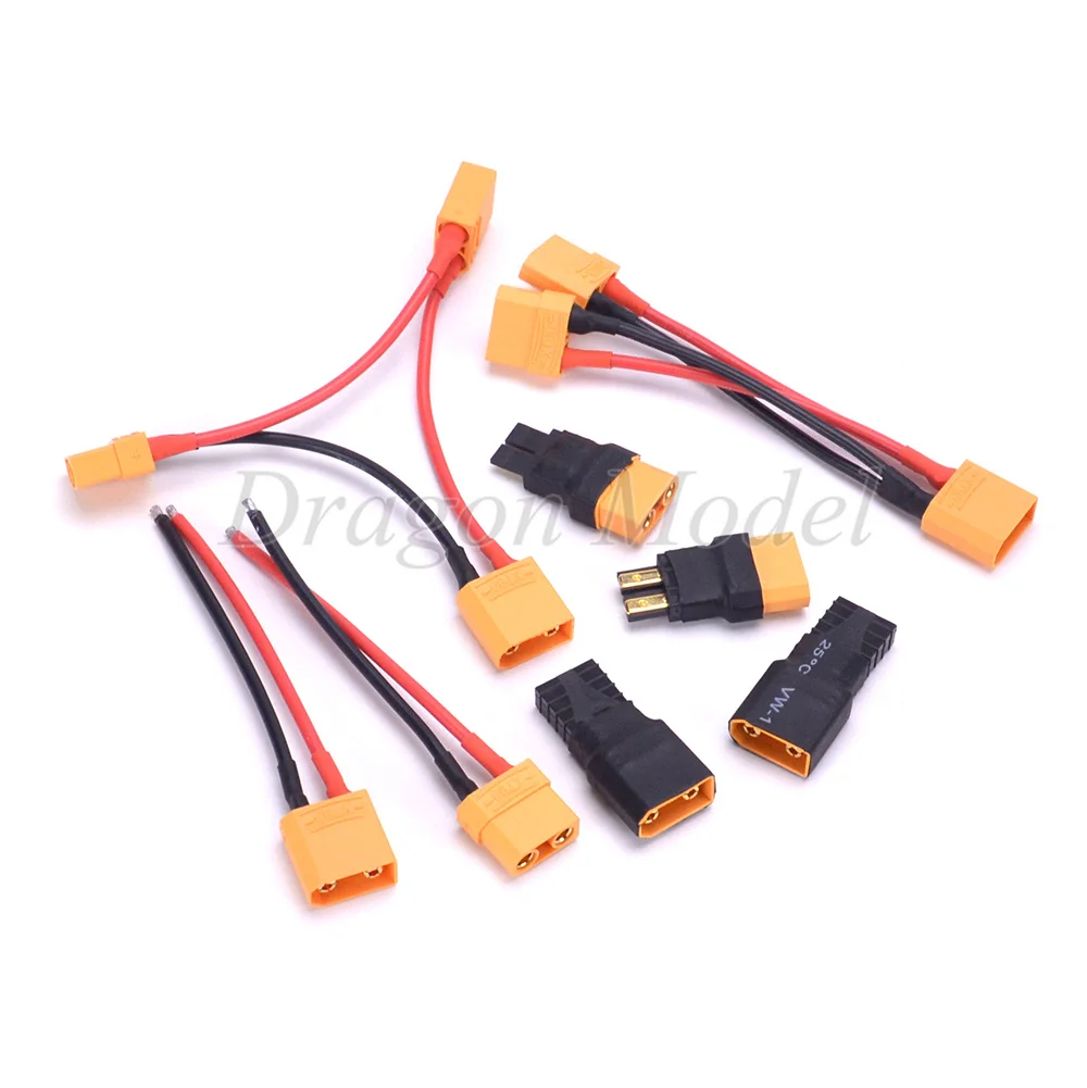 

XT90 Connector Male Female TO T plug / TRX Connector plug with 14AWG cable for RC Lipo Battery Converter Adapter