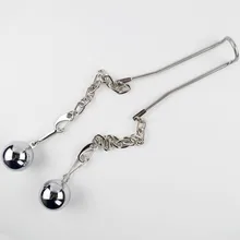 Steel Ball Stretcher with Chains 2pcs 8OZ BALL WEIGHTS Sex Toys for Adult CBT Sex Games Add Weight