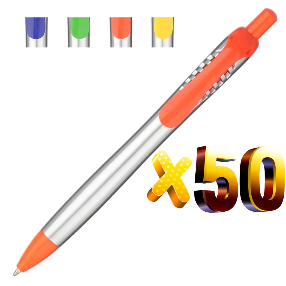 

Lot 50pcs Silver Barrel Windows Open Ball Pen,Color Parts Promotional Ballpoint Pen,Customized Logo&Text Display Giveaway,