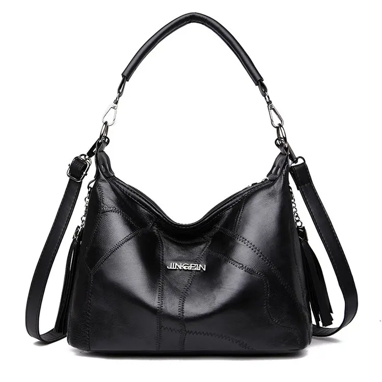 

2019 Black Women Soft Large Capacity genuine Leather Crossbody New Shopping Casual Tote Shoulder Bag Durable Messenger Handbag