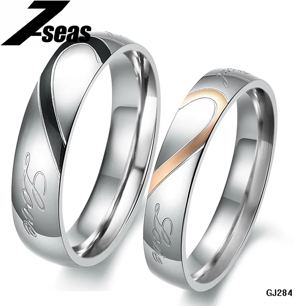 1 piece price romantic stainless steel couple wedding engagement ring half heart puzzle men jewelry his - Puzzle Wedding Rings 1 piece price romantic stainless steel couple wedding engagement ring half heart puzzle men jewelry his - Puzzle Wedding Rings