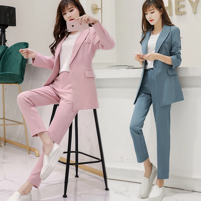 Work Pant Suits Ol 2 Piece Set For Women Business Interview Suit Set ...