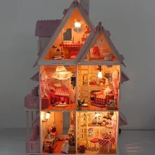 DIY Модель Солнечный свет Кукла Алиса дом Сборная вилла для кукол дом/деревянная кукольная мебель деревянные игрушки миниатюрный кукольный домик