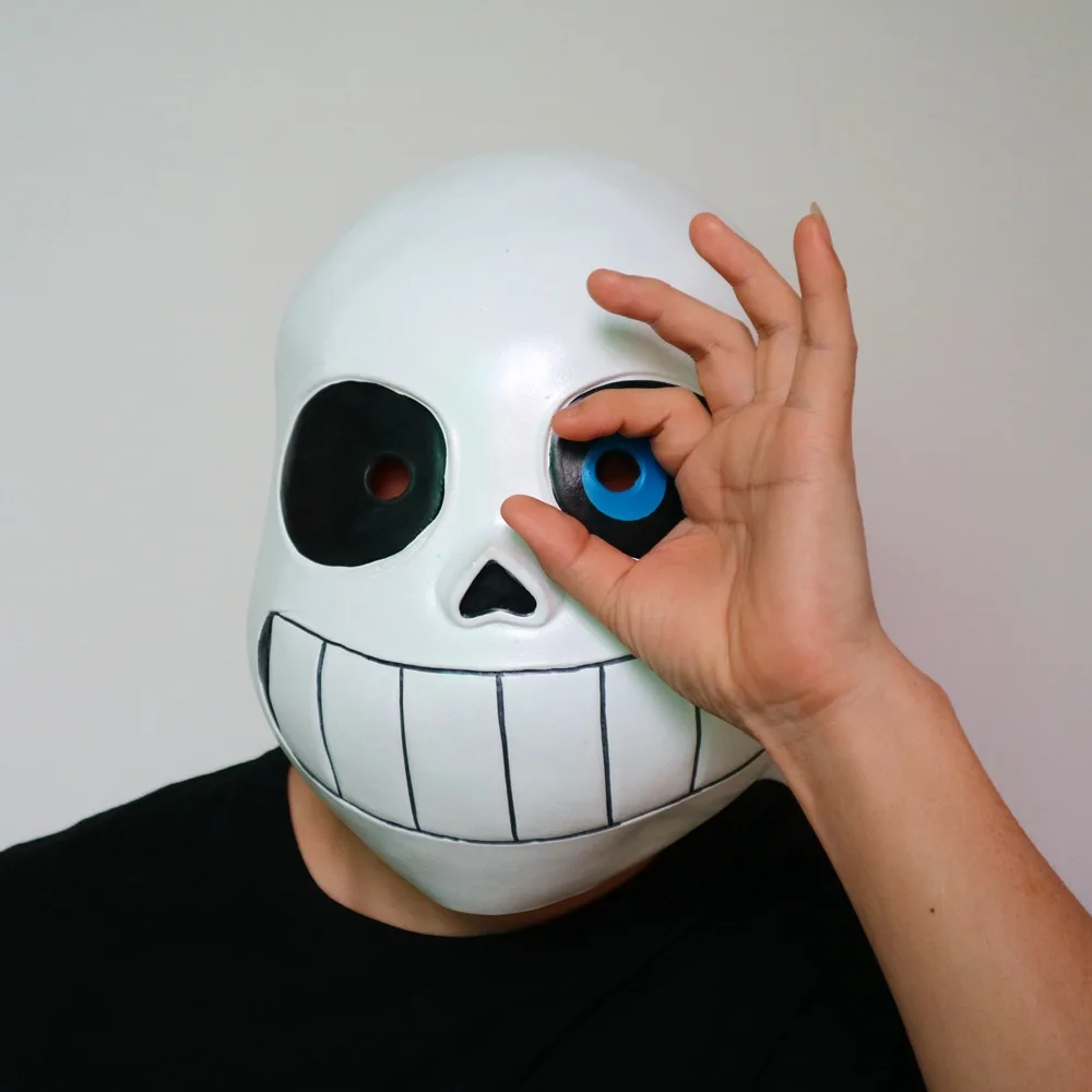 

Kid Undertale COOL SKELETON Sans Cosplay Latex Mask Halloween Skull Cos Headgear Boy Girl Carnival Cosplay Costumes