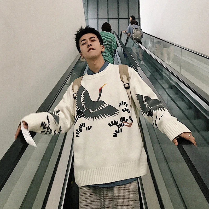 2018 новый корейский уличной моды случайные пара свитер животных печати Зеленый Белый/карта, которая стиль глава M-2XL Бесплатная доставка